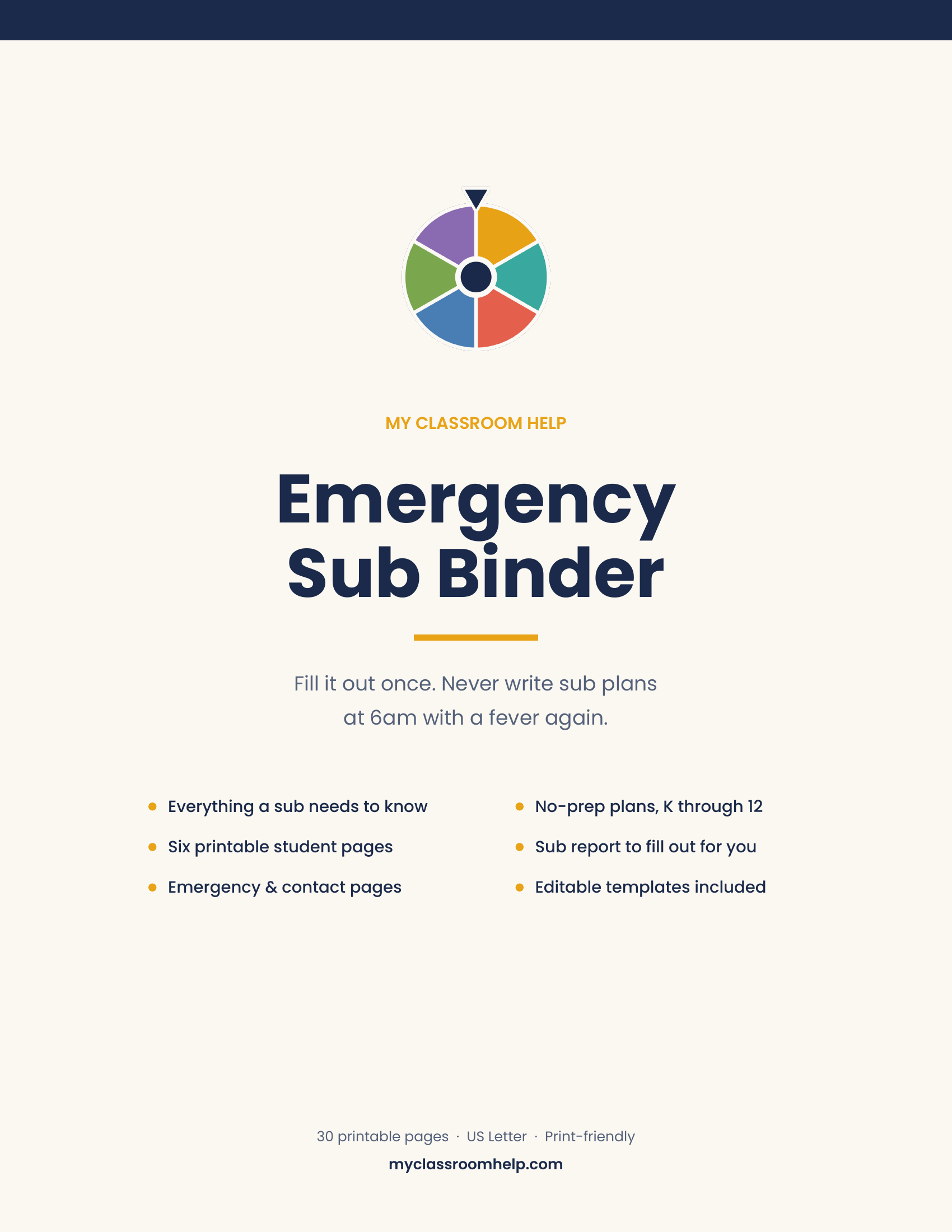 Teacher Essentials Bundle — Back-to-School Classroom Setup Kit and Emergency Sub Binder
